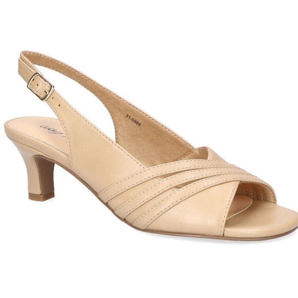 Easy Street Teton Nude Block Heel Sandals Women’s Sz 7 M - Retail $76 - Picture 1 of 5